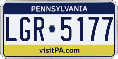 PA license plate LGR5177