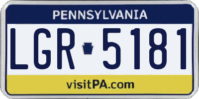 PA license plate LGR5181