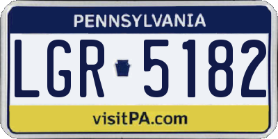 PA license plate LGR5182