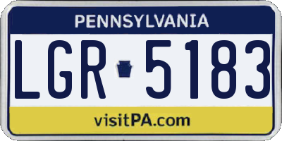PA license plate LGR5183