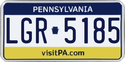 PA license plate LGR5185