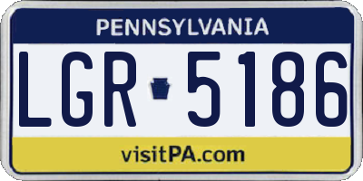 PA license plate LGR5186