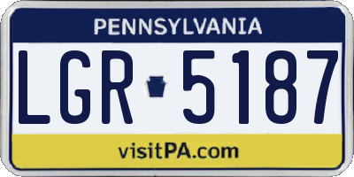 PA license plate LGR5187