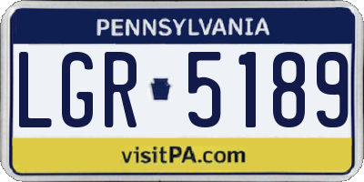 PA license plate LGR5189