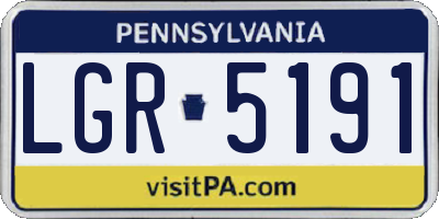 PA license plate LGR5191