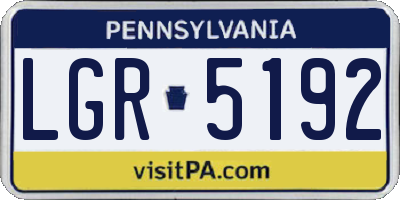 PA license plate LGR5192