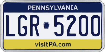 PA license plate LGR5200
