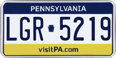 PA license plate LGR5219