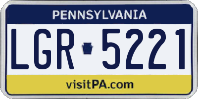 PA license plate LGR5221