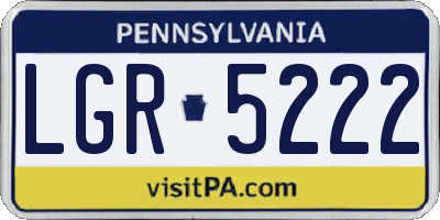 PA license plate LGR5222