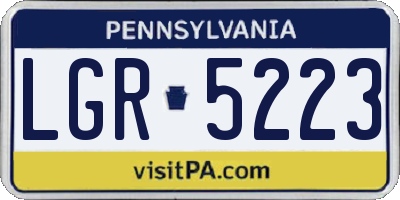 PA license plate LGR5223