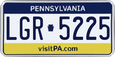 PA license plate LGR5225