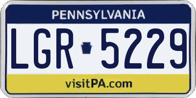 PA license plate LGR5229