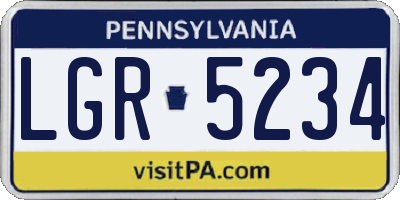 PA license plate LGR5234