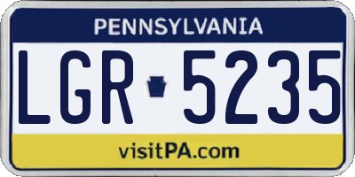 PA license plate LGR5235