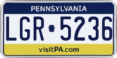 PA license plate LGR5236