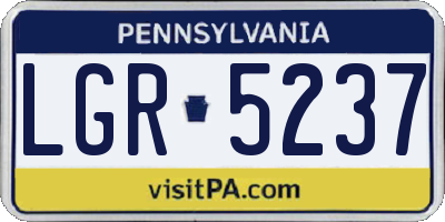 PA license plate LGR5237