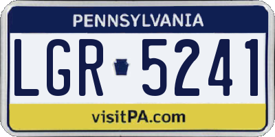 PA license plate LGR5241