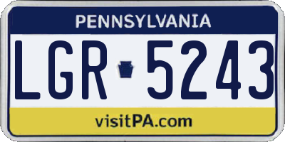 PA license plate LGR5243