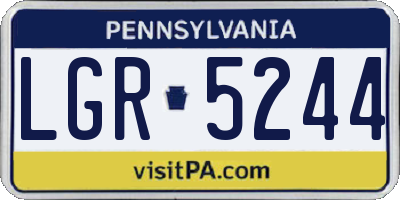 PA license plate LGR5244