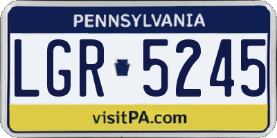 PA license plate LGR5245