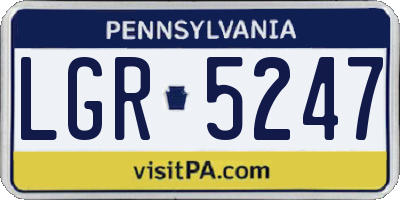 PA license plate LGR5247