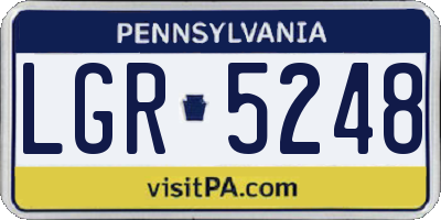PA license plate LGR5248