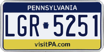PA license plate LGR5251