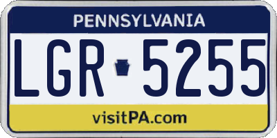PA license plate LGR5255