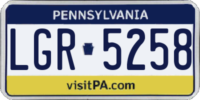 PA license plate LGR5258