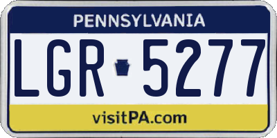 PA license plate LGR5277