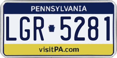 PA license plate LGR5281