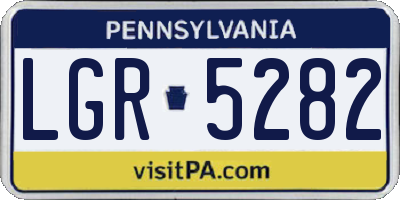 PA license plate LGR5282