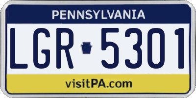 PA license plate LGR5301