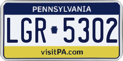 PA license plate LGR5302