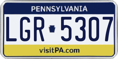 PA license plate LGR5307