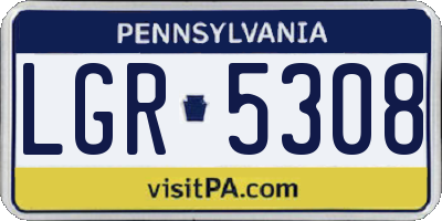 PA license plate LGR5308