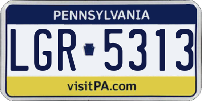 PA license plate LGR5313