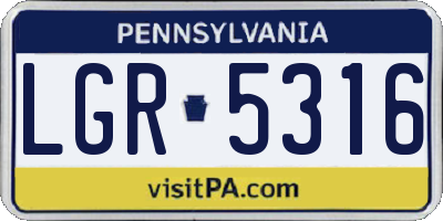 PA license plate LGR5316