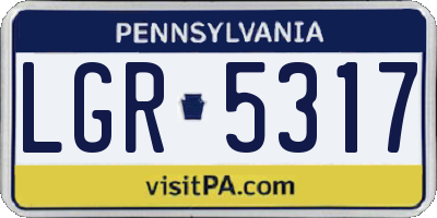 PA license plate LGR5317