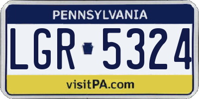 PA license plate LGR5324