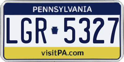 PA license plate LGR5327