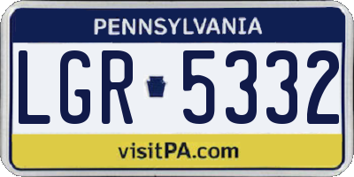 PA license plate LGR5332
