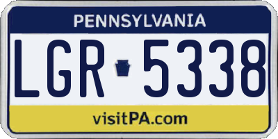 PA license plate LGR5338