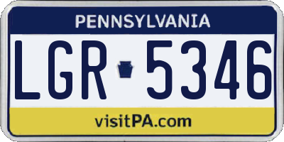 PA license plate LGR5346