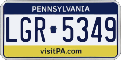 PA license plate LGR5349