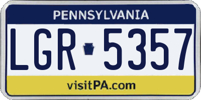 PA license plate LGR5357
