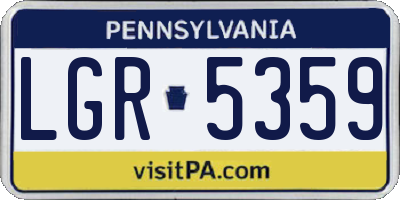 PA license plate LGR5359