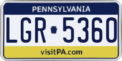 PA license plate LGR5360