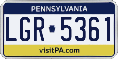 PA license plate LGR5361